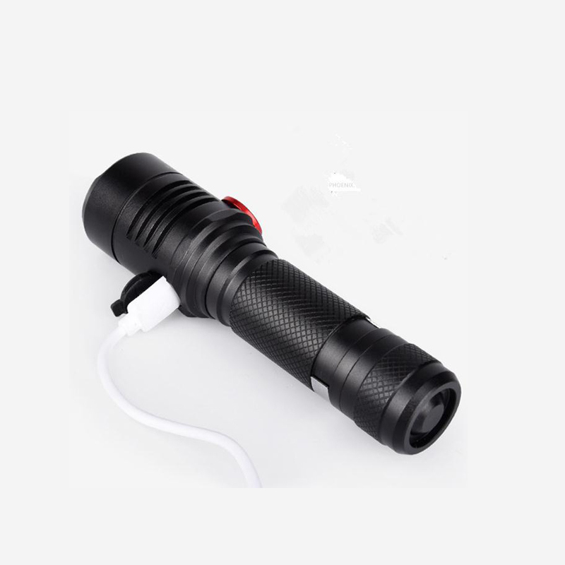 Smart Rechargeable T6 800lumens Aluminum Bright 10W Mini LED USB Flashlight