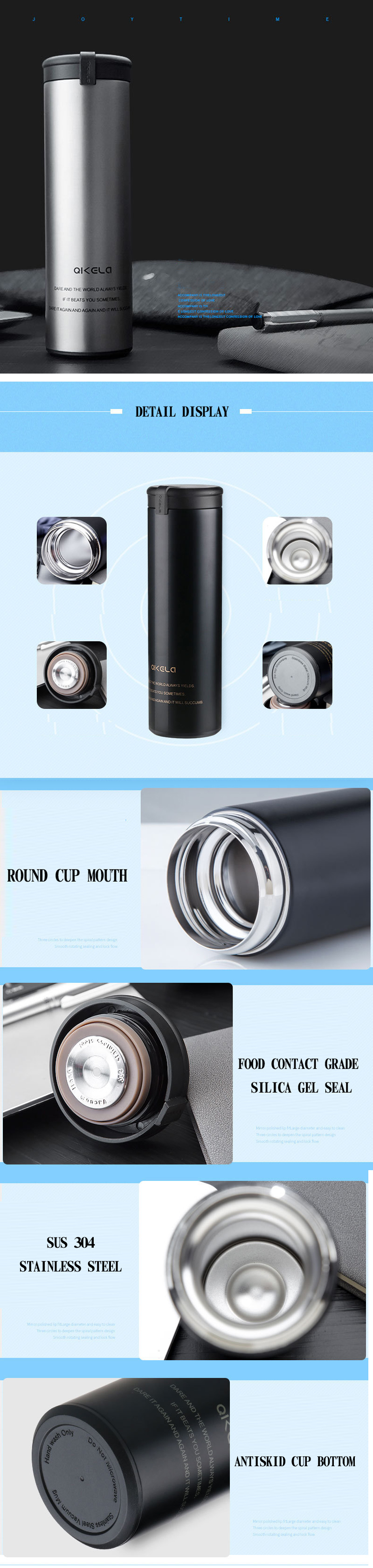 Double Wall Stainless Steel 18/8 Thermos Cup Vacuum Insulated Coffee Cup