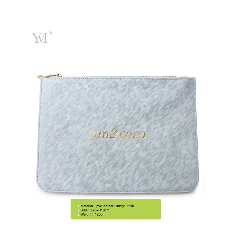 2018 China Hot-Sale Custom Top Quality PVC Leather Flat Zip Lock Cosmetic Bag