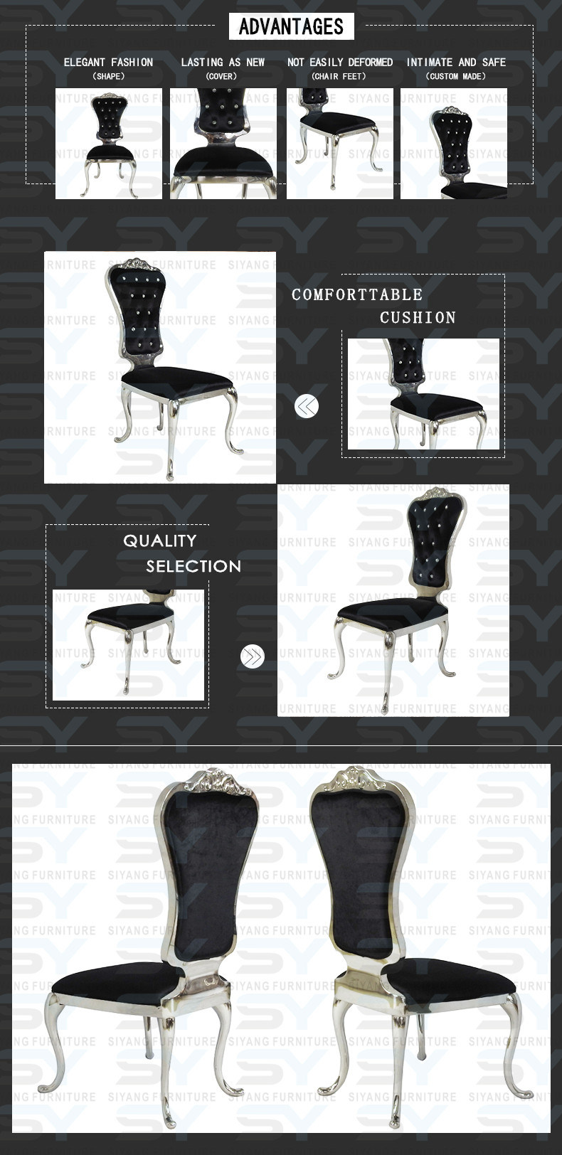 Dining Furnitture Distributor Wedding Chair Leather Dining Chair for Restaurant
