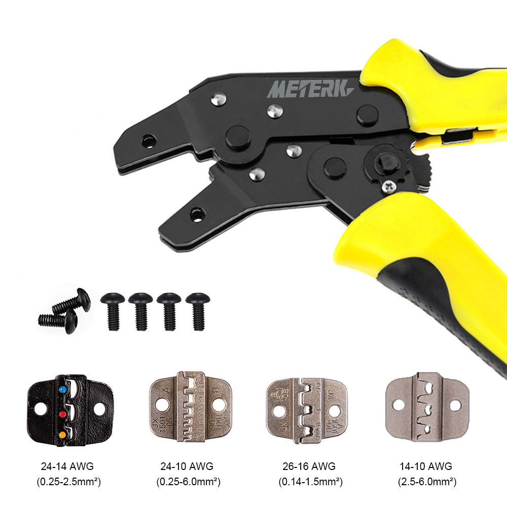 4 in 1 Multi Tools Wire Crimper Tools Kit Engineering Ratchet Terminal Crimping Plier Wire Crimper +Wire Stripper+S2 Screwdriver