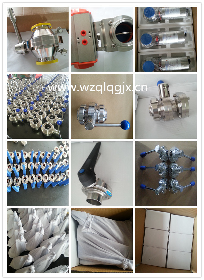 Sanitary Stainless Steel 304 316L Manual/Pneumatic Operated Butterfly Valve