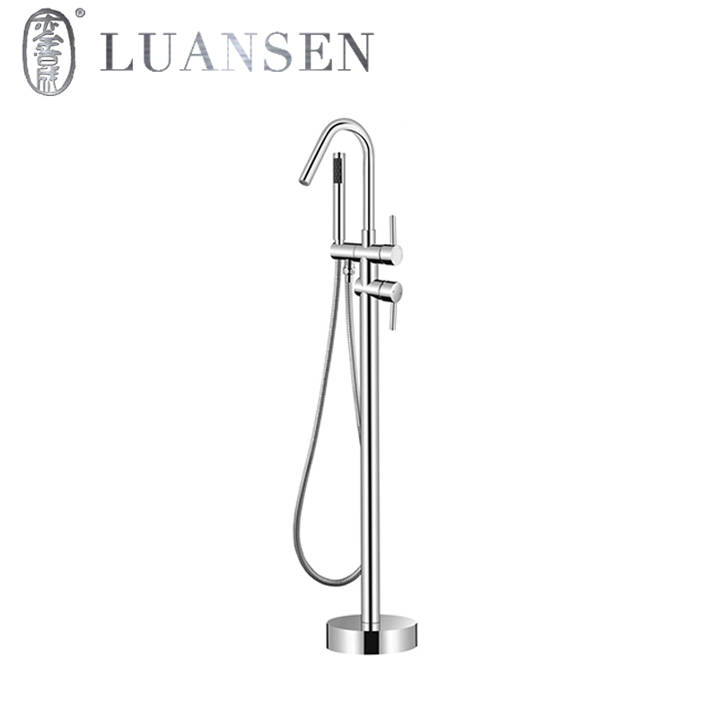 Cupc Watermark Double Handle Brass Floor Stand Shower Water Faucet