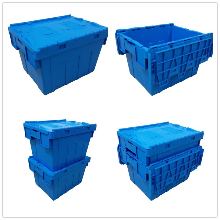 Virgin PP Stackable Plastic Turnover Crates with Lid