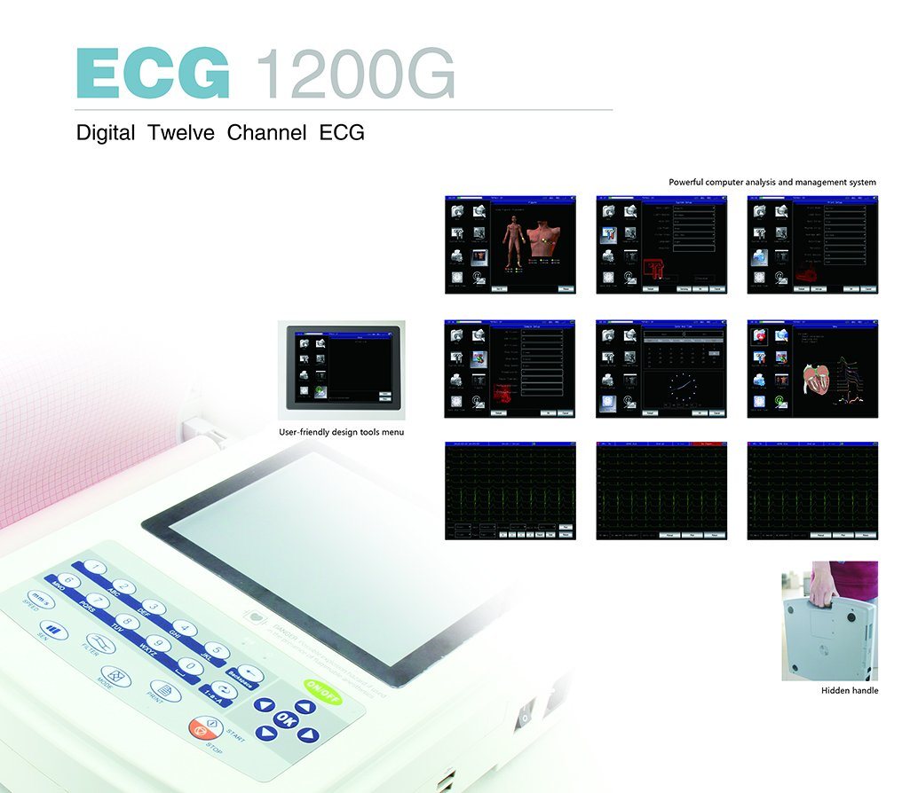 Wholesale 12 Leads ECG 300g Hospital Table ECG Machine