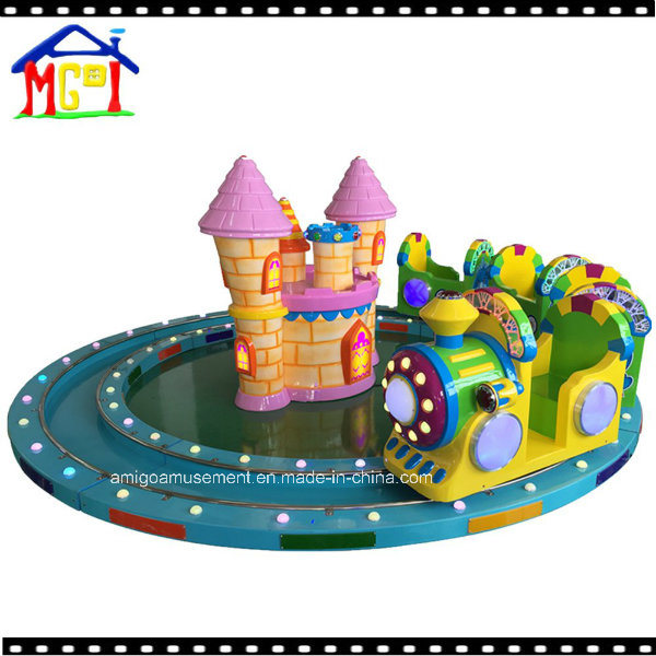 Green Little Train with Yellow Castle Kids Fun Rides
