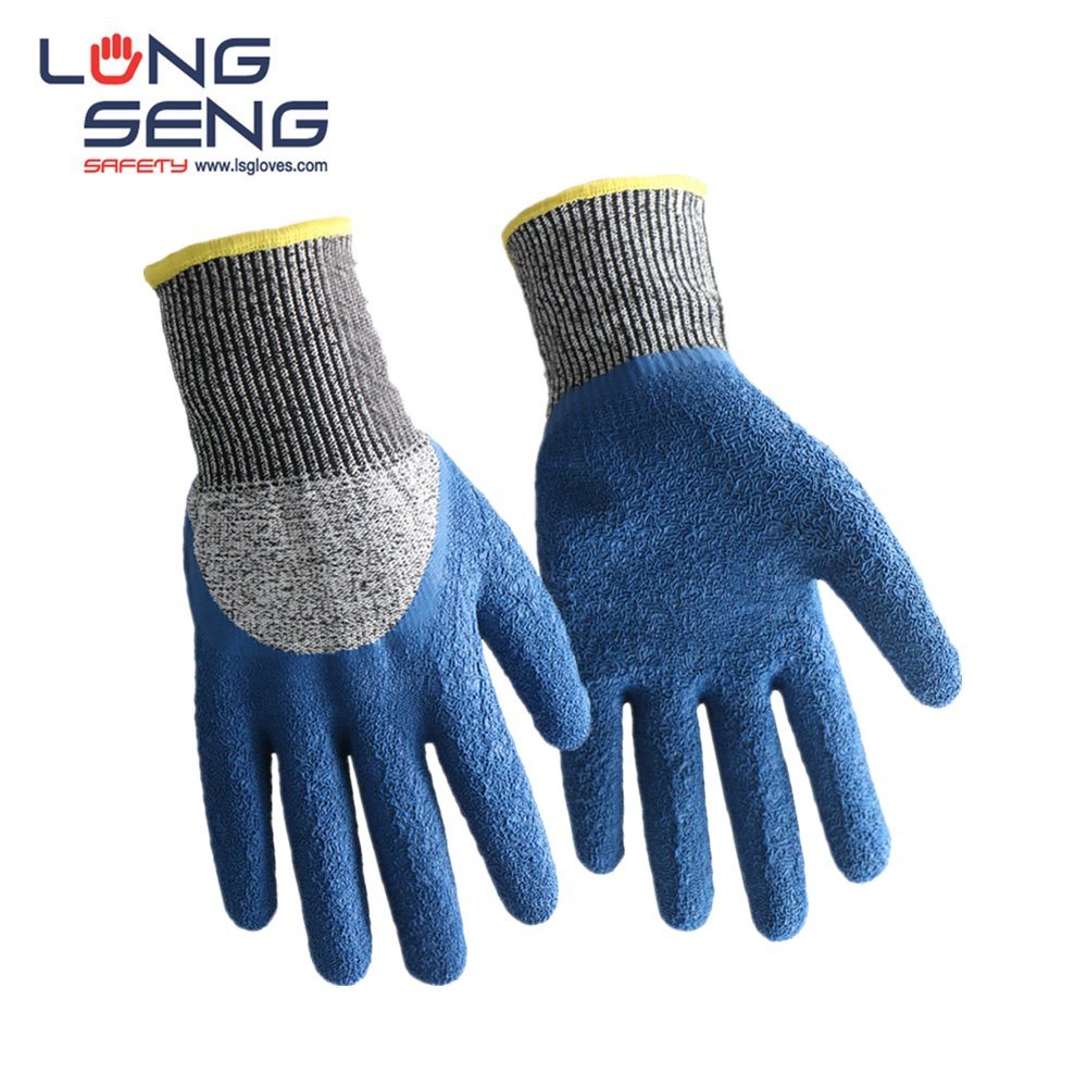 Factory! Level 3/5 Hppe Fiberglass Liner Sandy/ Foam Crinkle Nitrile Latex PU Rubber Coated Cut Resistant Cut-Proof Anti Cut Hand Protective Work Safety Gloves