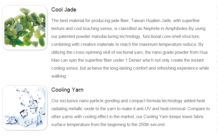 Polyester Cooling Yarn with Jade