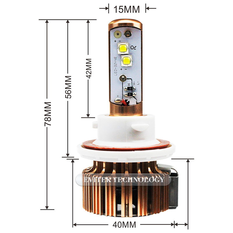 Car LED Fog Lights 40W Car Headlights LED H13 H/L High 3600lm Power Car LED Headlight Bulbs for 6000k Car Replacement Headlamps