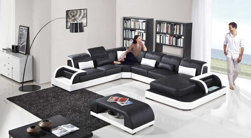 Modern U Shape Sofa Furniture with Light (LZ-3313)