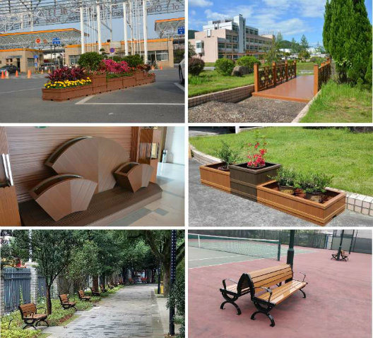 ASA-PVC Co-Extrusion Wood Plastic Composite Outdoor WPC Garden Bench WPC Leisure Chair Material