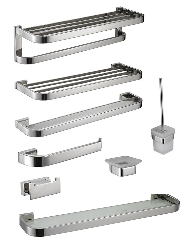 High Quality Stainless Steel 304 Sqaure Bathroom Accessories Single Towel Bar Leijie 552 Series