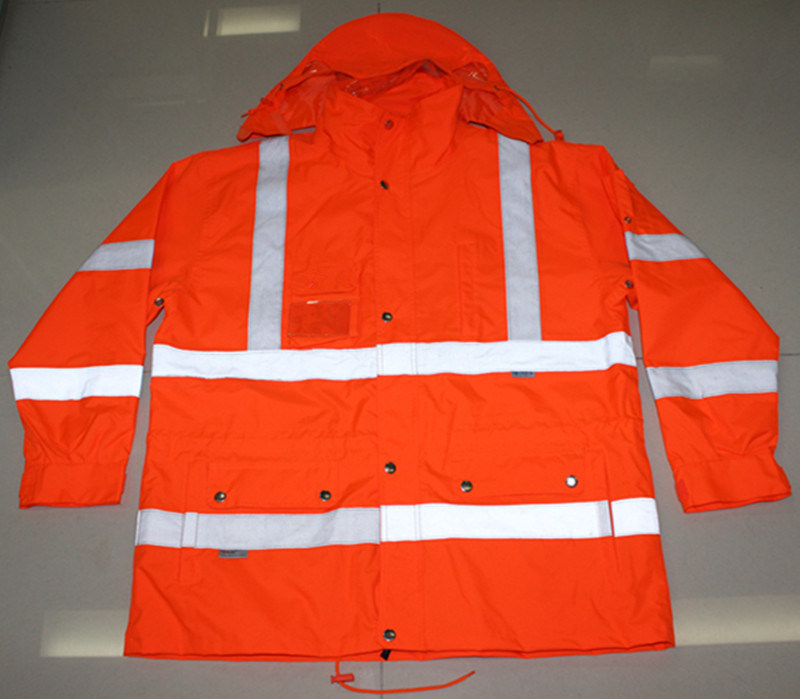 Fluorescent Yellow Blue Safety Wear Waterproof Reflective Jacket (ELTSJI-15)