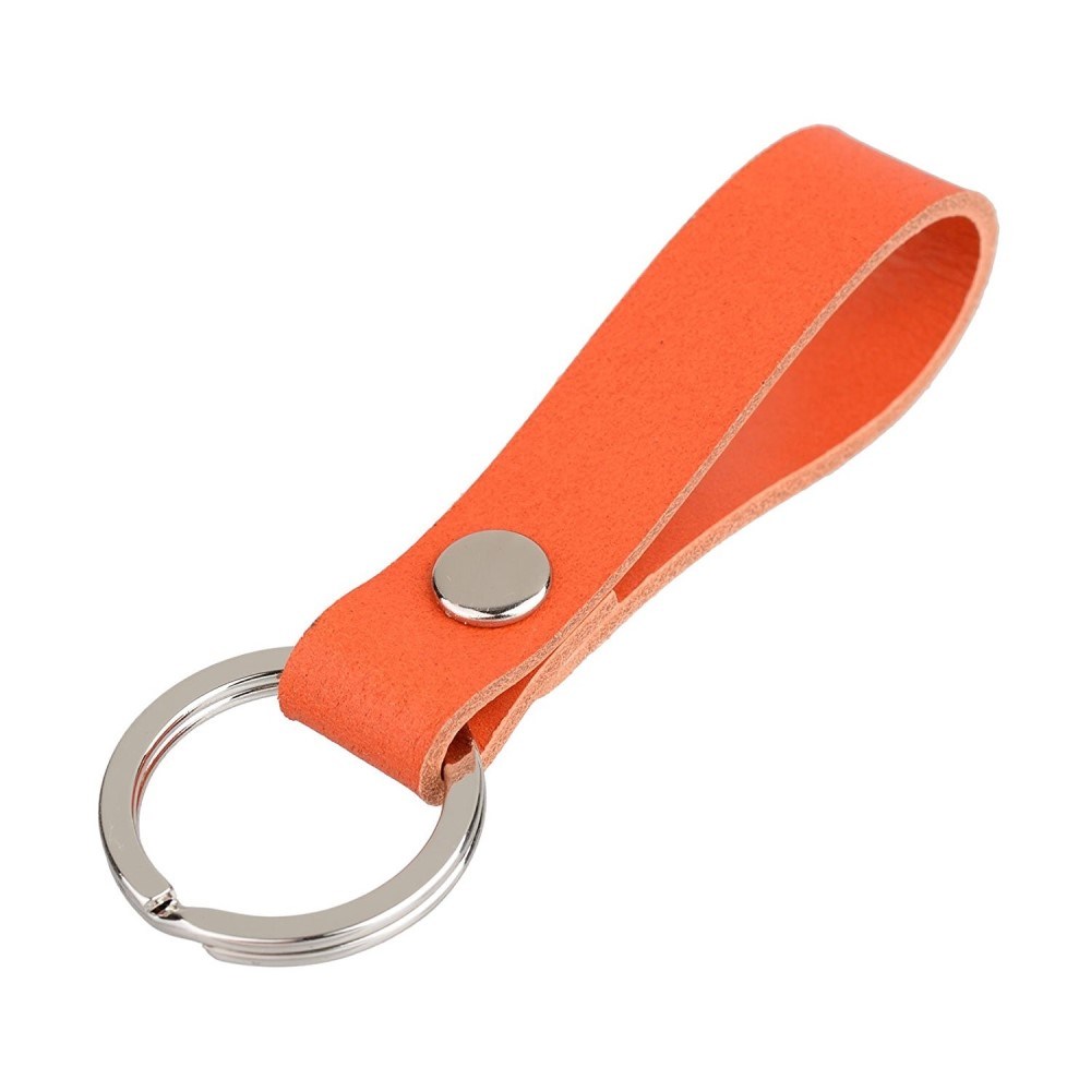 Metal Stainless Ring PU Leather Custom Key Chain