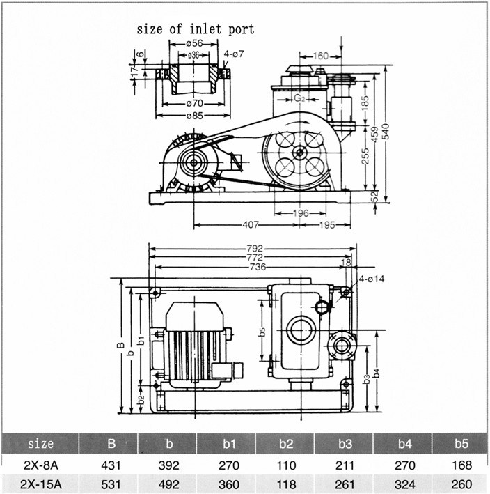 2X-15 Oil Sealed Rotary Vane Vacuum Pump for Vacuum Heat Treatment