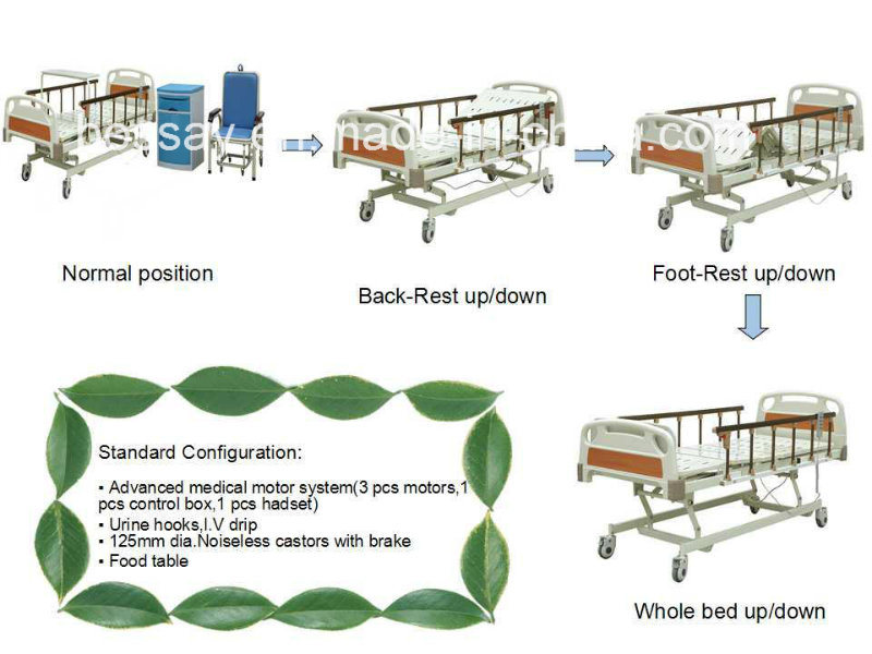 5 Years Warranty Electric Patient Bed Adjustable Bed