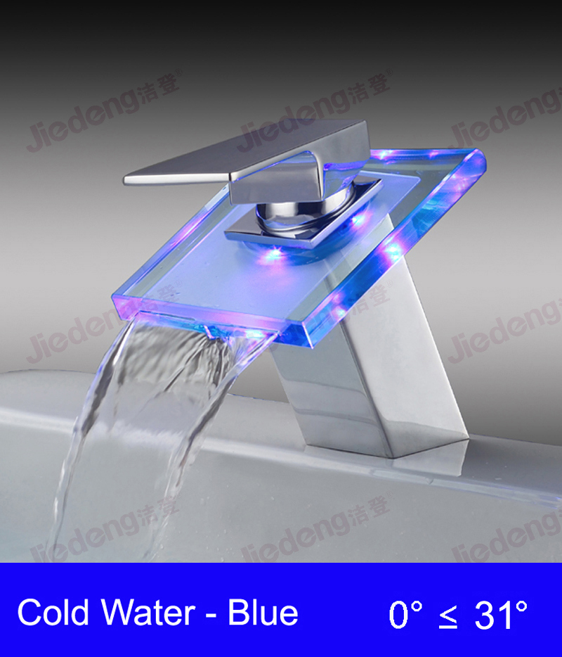 Glass Waterfall Basin Faucet with LED (YQ-A5)