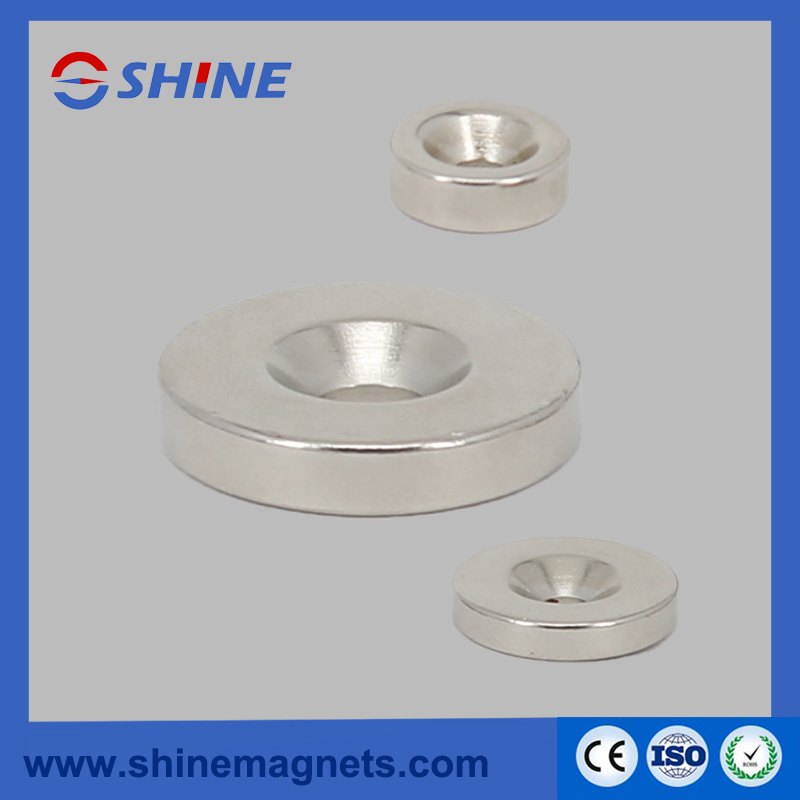 Nickle Coated Neodymium Ring Shaped Countersunk Magnet