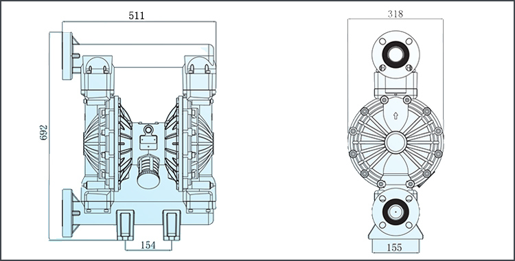 Pneumatic Double Diaphragm Air Operated Reciprocating Oil Transfer Pump