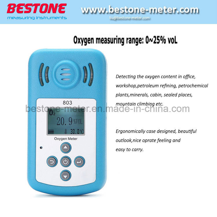 Temperature Meter,O2 Handheld Gas Detector,Hot Sale Portable Dissolved Oxygen Meter,Model 803, Portable Oxygen Purity Analyzer,Portable 25% O2 Monitor, Alarm.