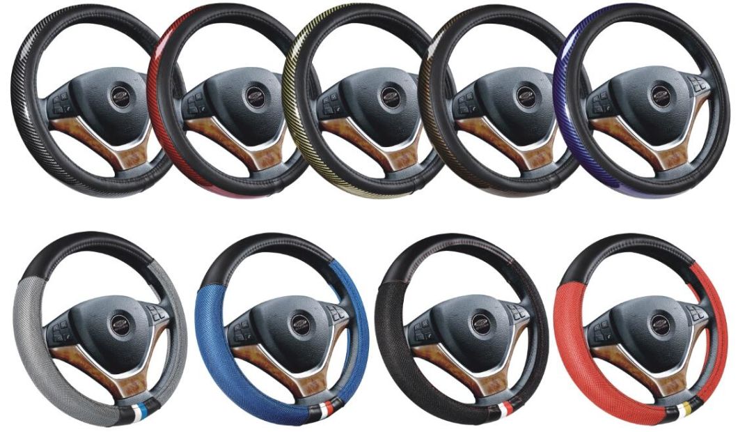 China Manufacture Professional DIY Sewing PU Leather Winter Steering Wheel Cover