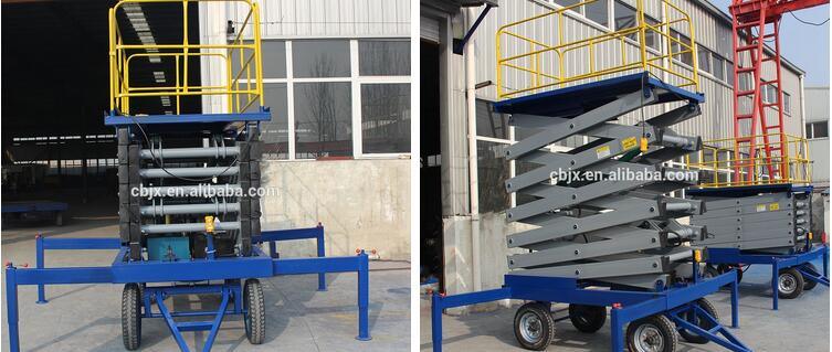 Double Cylinders Manual Scissor Lift Platform