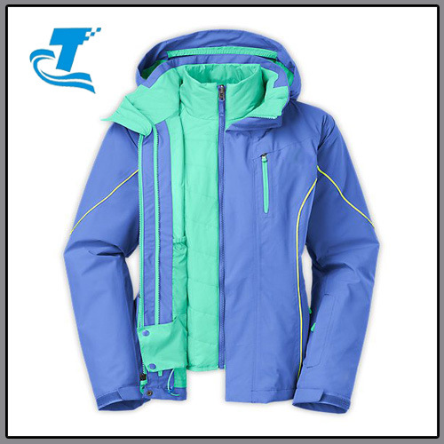 Women 3 in 1 Waterproof Windproof Hoody Jacket