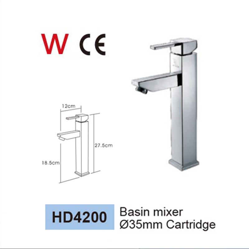 Chrome Stainless Steel Single Handle Mixer Tap Bathroom Faucet
