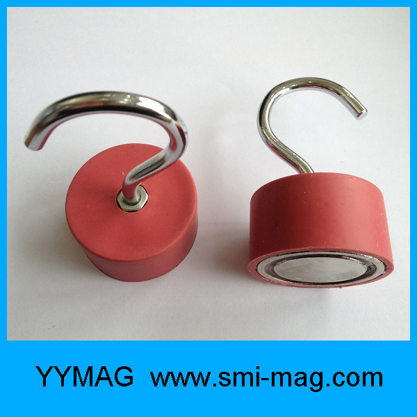 Red Rubber Neodymium Magnet Hanging Hook