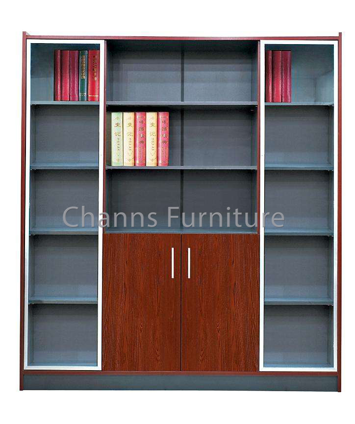 Modern Manager Office Cabinet Wooden File Cabinet with Glass and Aluminum (CAS-FC31420)