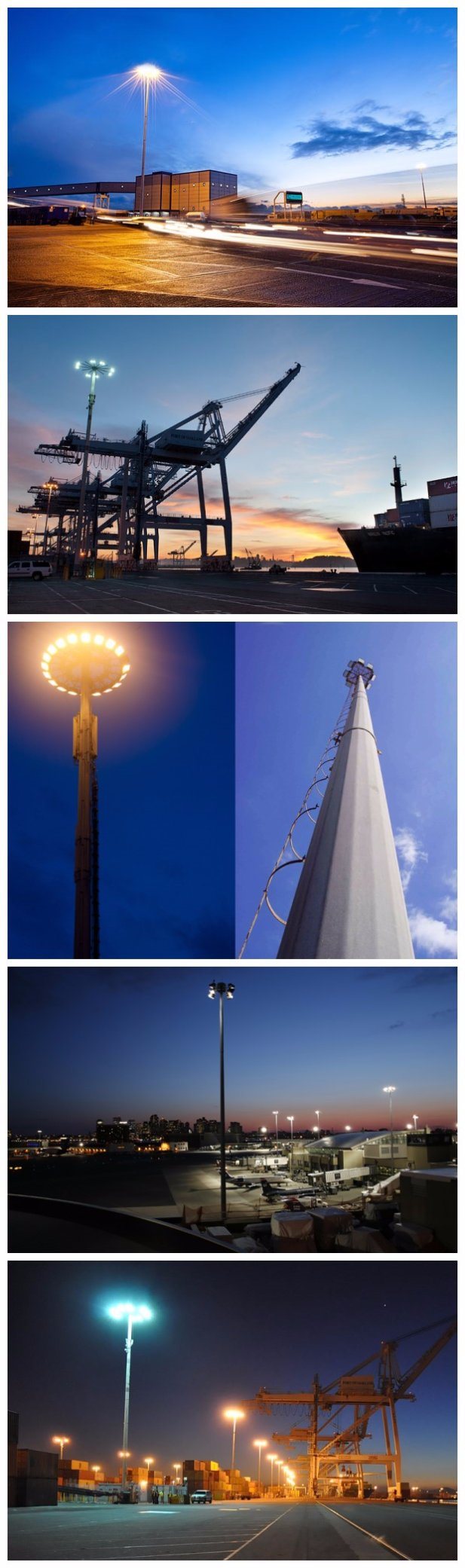 18m LED Flood Light Tower Rising Lowering Device High Mast