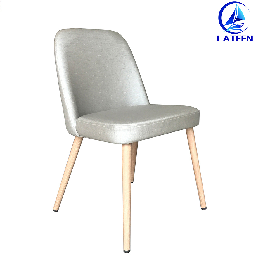 Foshan Design Fashion Aluminum Wood Imitation Frame Dining Chair