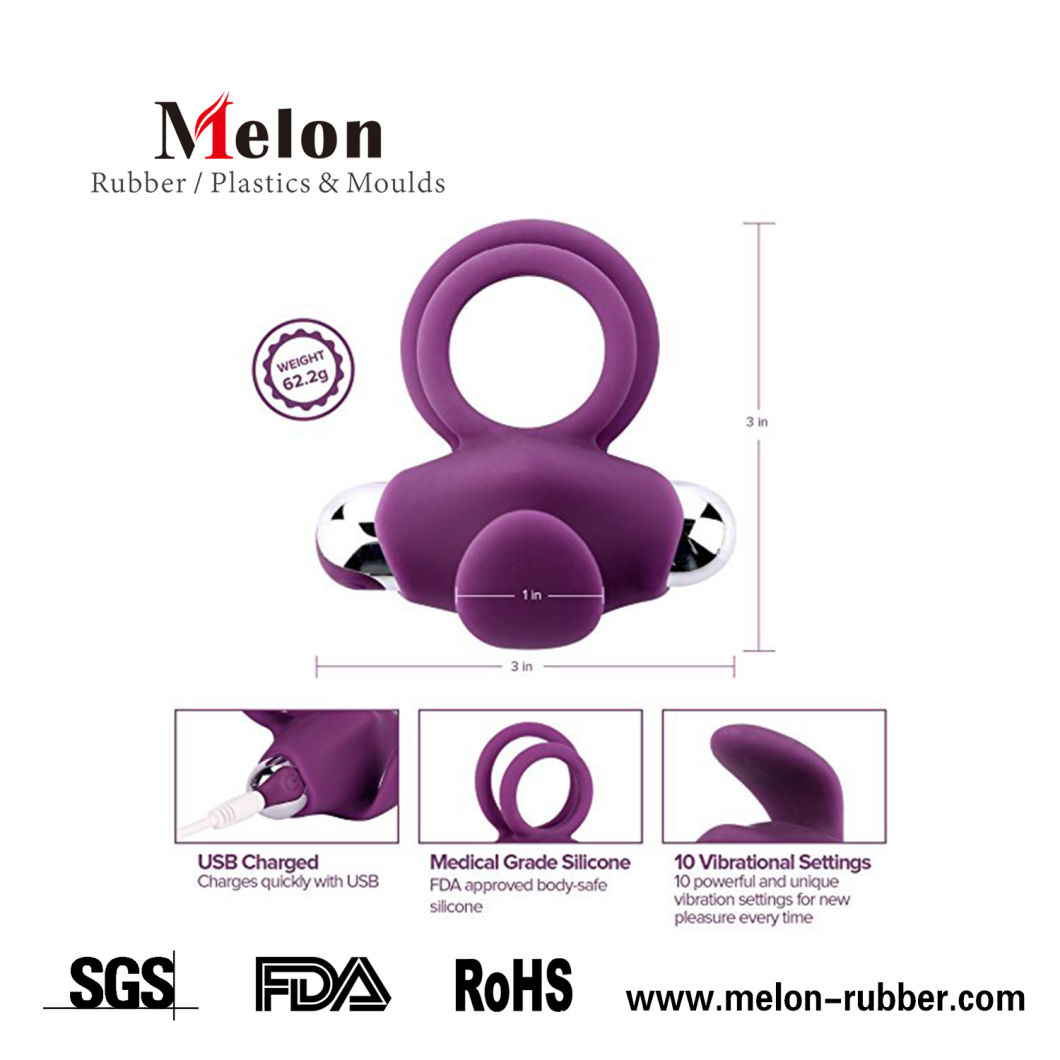 Silicone Adult Sex Vibrator Penis Ring for Men Couple Vibrator