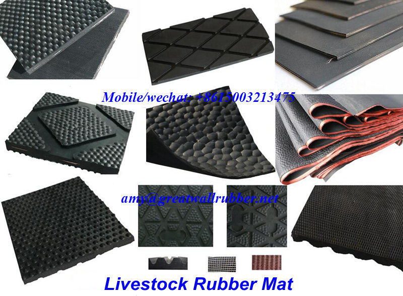 M-Patterned Non-Slip Animal Mat, Cow Mattress, Rubber Flooring for Horses