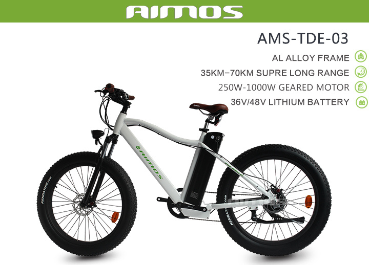 Customer Logo Supported 26 Inch 4.0 Fat Tyre 500W Electric Bike