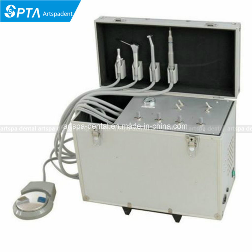 Dental Portable Tragbare Turbine Unit with Suction Air Compressor 3 Way Syringe