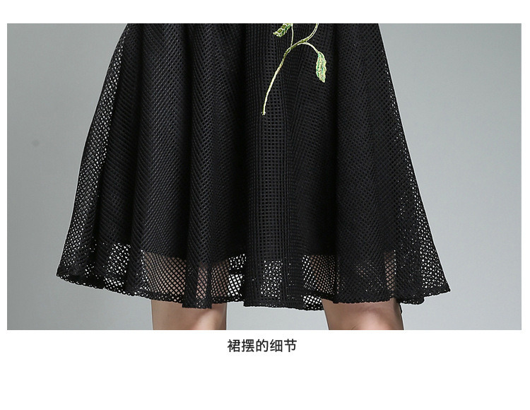 High-End Black Lace Sleeveless Mesh Embroidery Flower Girl Dress