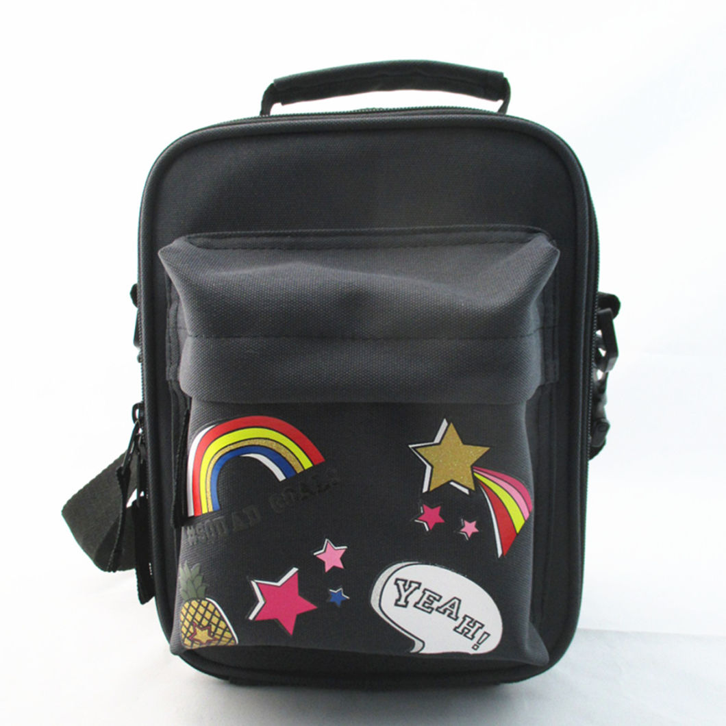 Dark Grey Badge Print Lunch Box