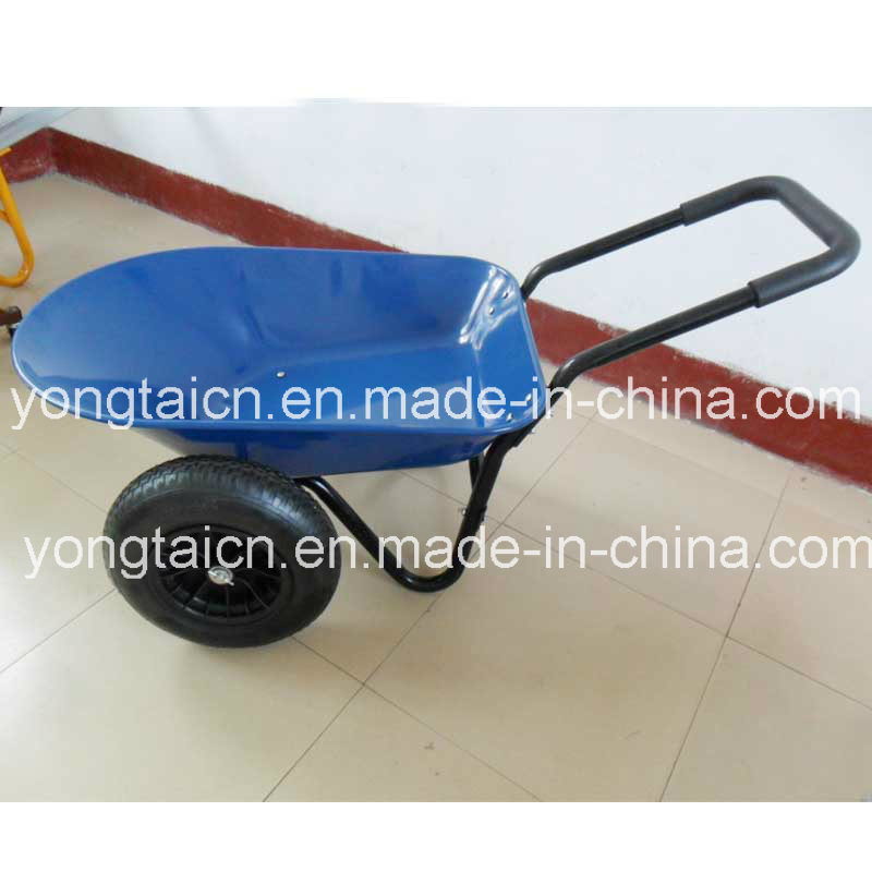 Feet Metal Tray Garden Wheelbarrow with Double Wheels