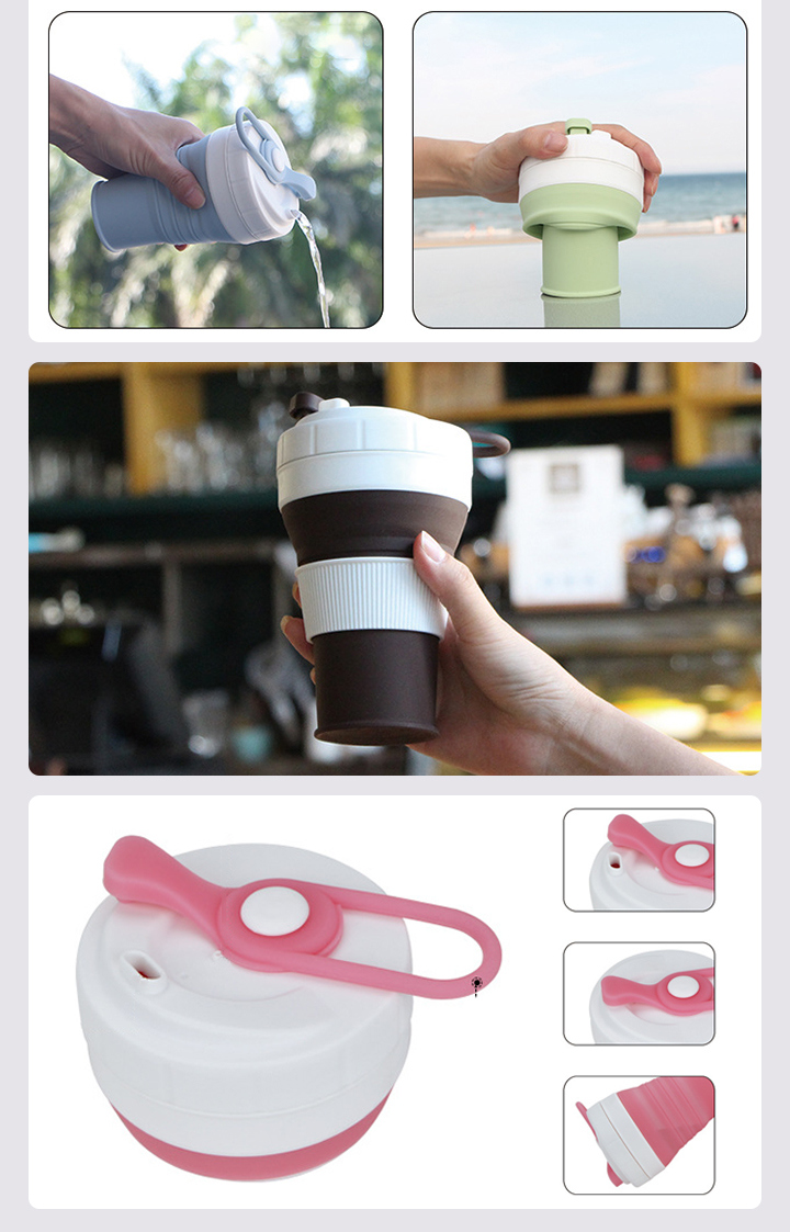 Lightweight Collapsible Silicone Coffee Cup Reusable Folding Travel Mug