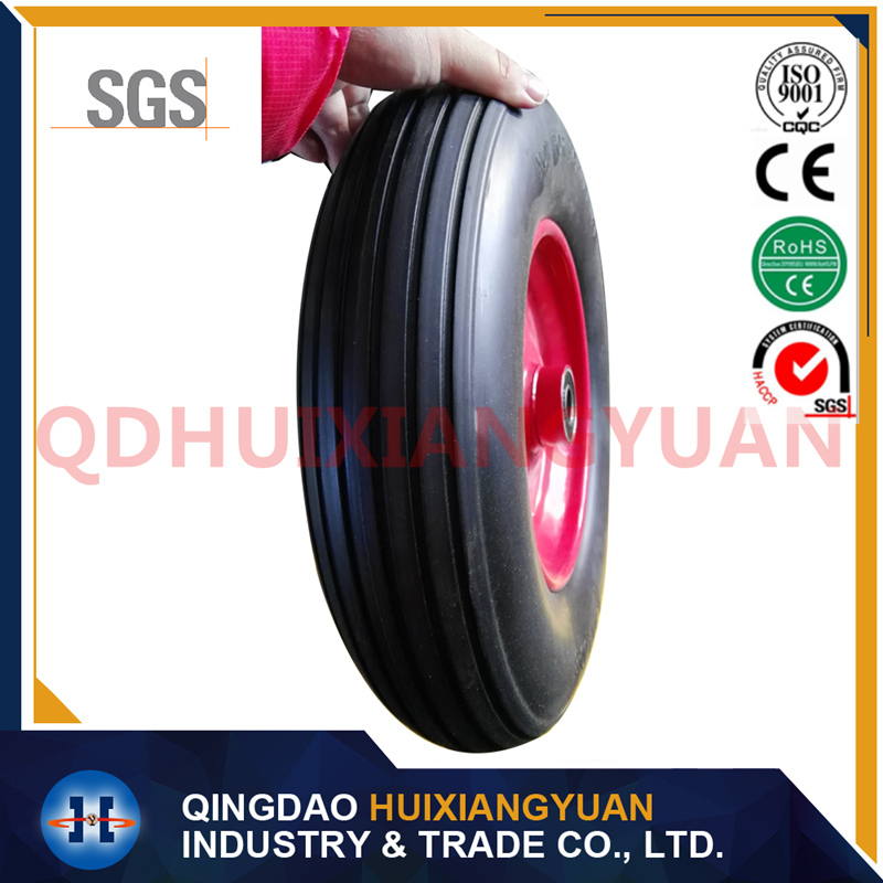 4.00-8 European Standard Solid Flat Free PU Foam Wheels