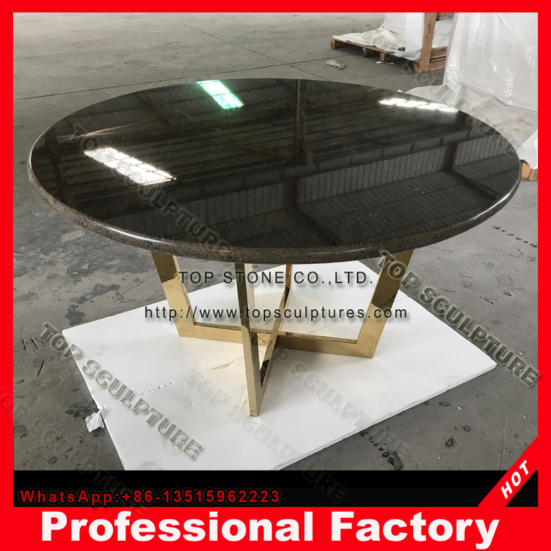 Gold Steel Frame with Black Marble Top Side Table