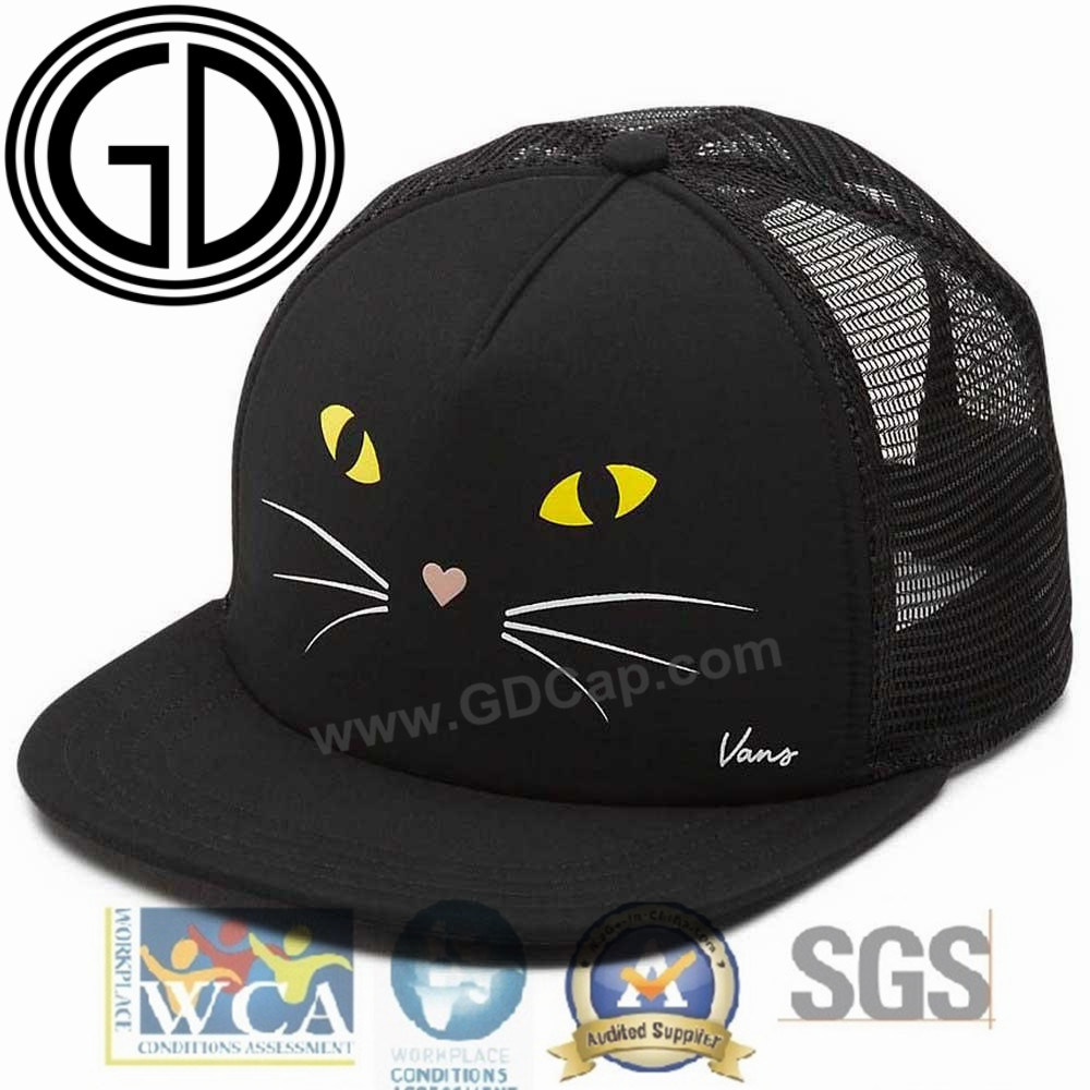 New Fashion Polyester Cat Kids Animals Headwear Basketball Sports Trucker Cap