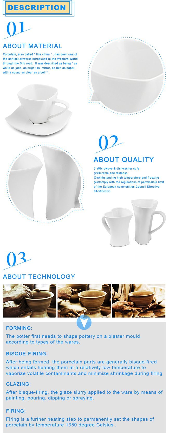 Wholesale Drinking White 400ml Ceramic Coffee Mugs