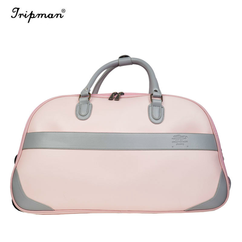 3PCS Fashionable Trolley Luggage Set Pink Lady Travel Duffel Bags