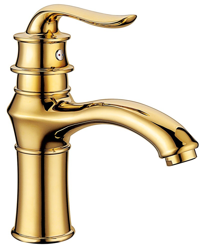 Golden Color with Crystal Single Handle Basin Faucet Mixer