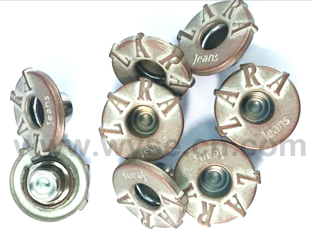 Metal Alloy Fashion Tack Jeans Button with Double Prong