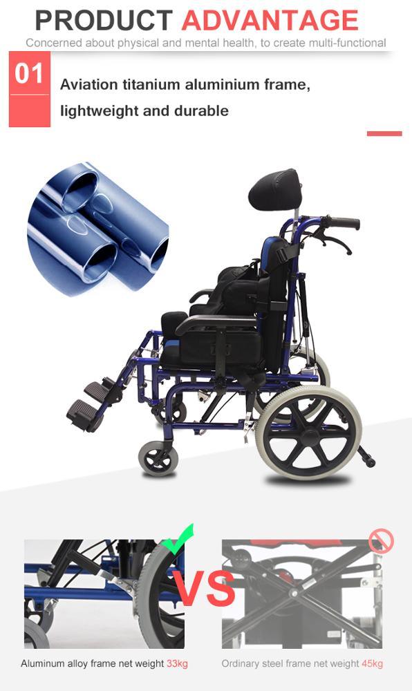 Aluminum Reclining Wheelchair for Disabled