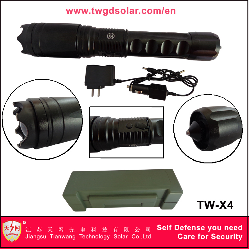 X4 High Power Strong Tactical Flashlight Stun Guns with Safety Hammer Stun Guns