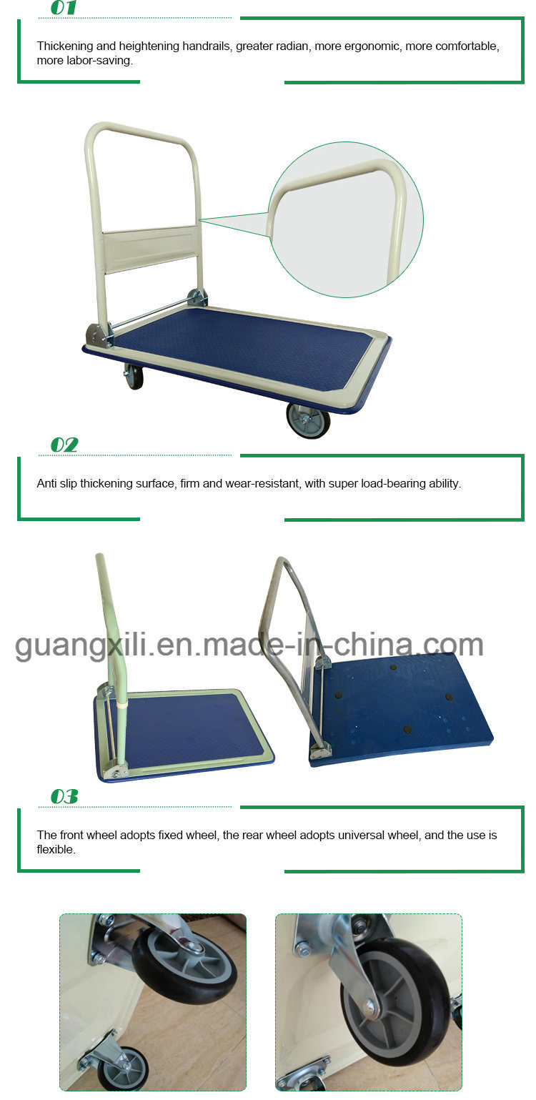 Construction Folding Trolley 4 Wheel Platform Cart Warehouse Cart